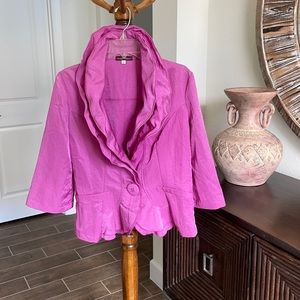 Magnificent Magenta! Jacket with wired neckline L
